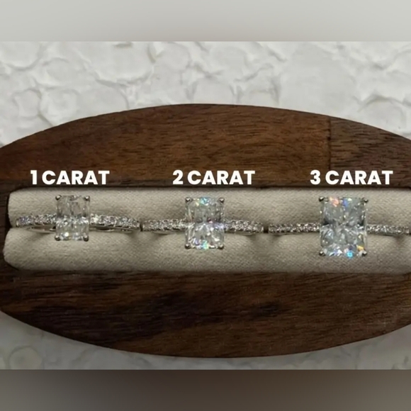 GRA Certified 1 Carat Radiant Cut Moissanite Diamond Ring size 7 - Picture 11 of 16